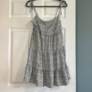 HYFVE Tie Strap Tiered Mini dress, leopard print